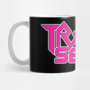 Hot Pink Track Seven Band Logo Mug